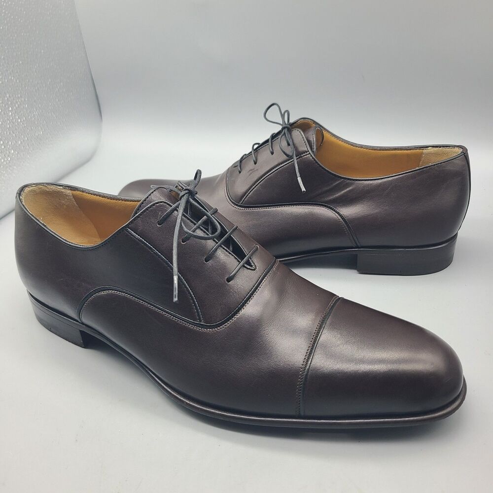 A.Testoni Black Label Dress Shoes brown Leather Oxfords Italy US 8-8.5 /UK 7.5